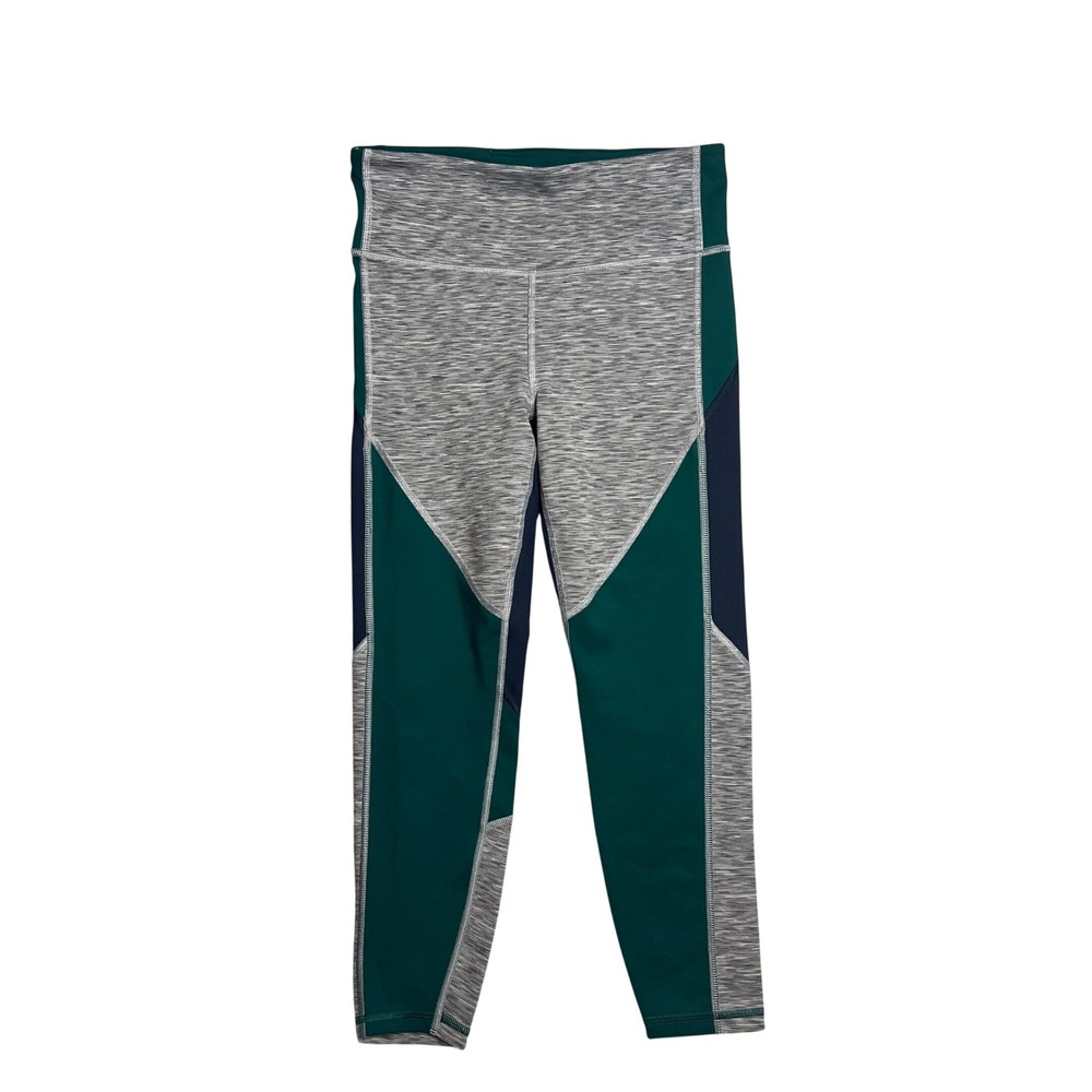 GapFit Leggings Size‎ S Blackout Technology Colorblock Green Navy Gray Crop
